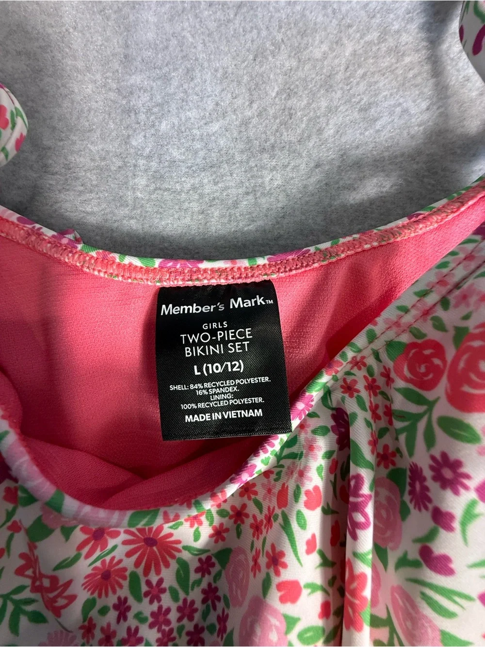 NWT Girls Floral Pink Tankini Swim Set Size Large